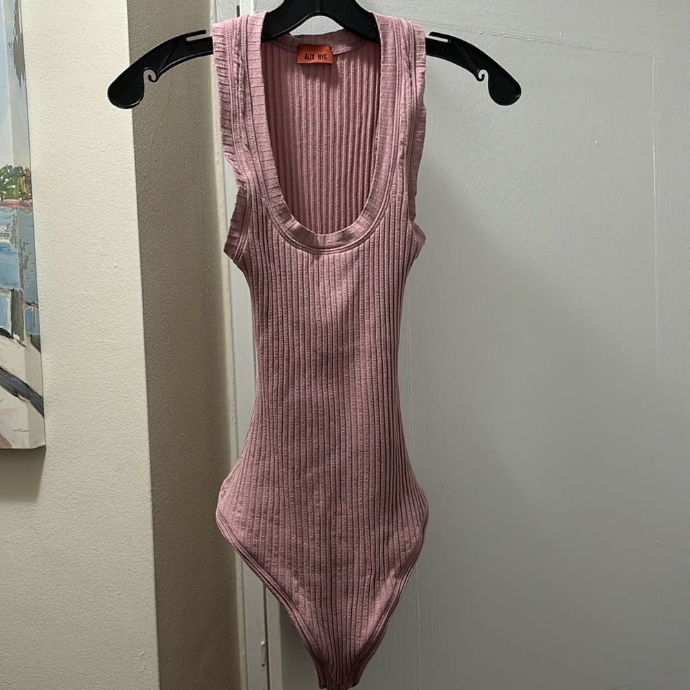 Alix NYC Hart Novelty Knit Thong Bodysuit - Orchid